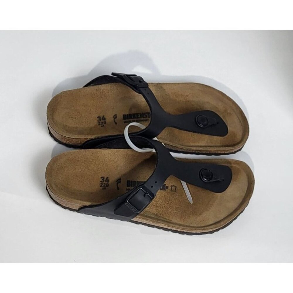 Birkenstock Womens Black Gizeh Birko-Flor Sandals Size 4/ EU 34 NEW - Picture 2 of 9